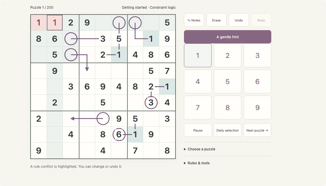 Arrow Sudoku gameplay preview
