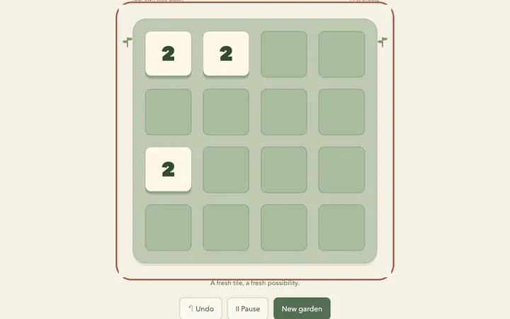 Cozy 2048 — actual game screen