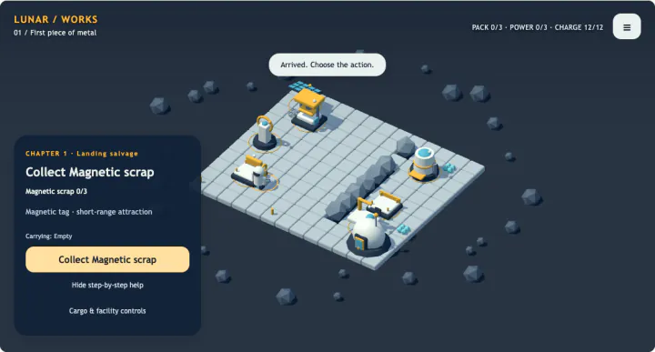 Lunar Salvage Works — actual game screen