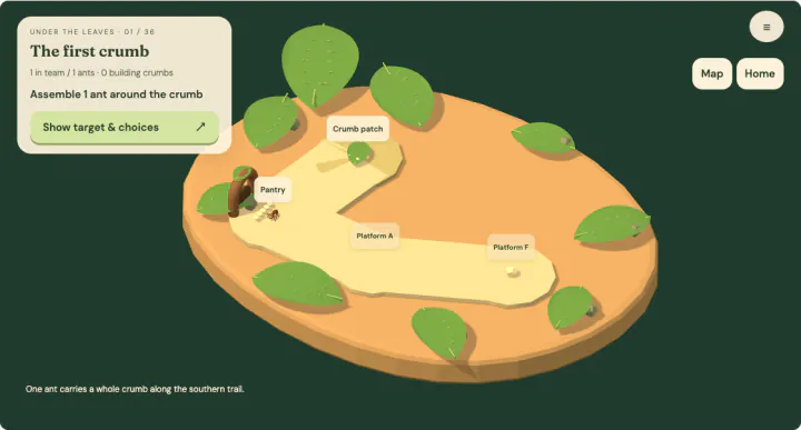 Tiny Colony — actual game screen